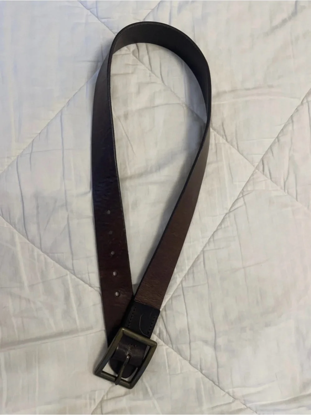Vintage Banana Republic Classic Brown Leather Belt/Brass Buckle Size 32 Made-USA